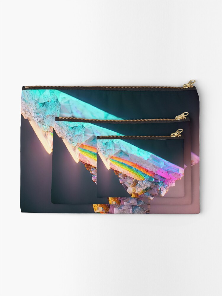 Alternate view of Rainbow Crystal Zipper Pouch