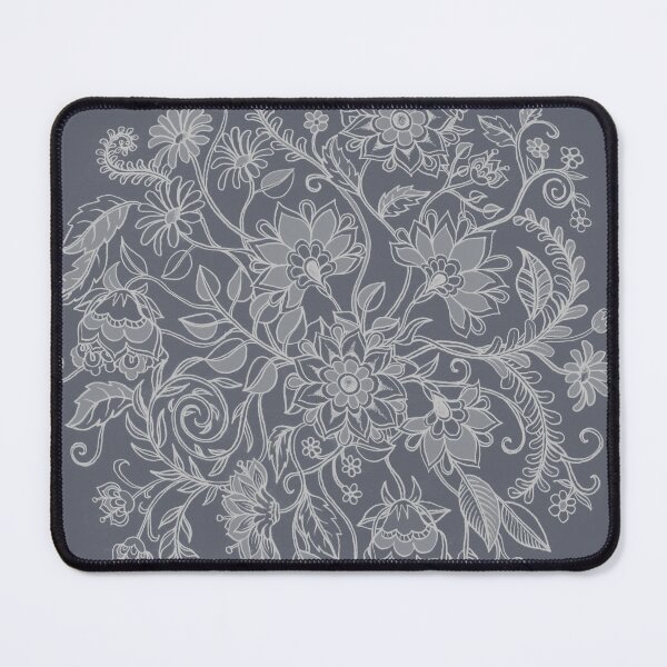 Item preview, Jacobean-Inspired Light on Dark Grey Floral Doodle designed and sold by micklyn.