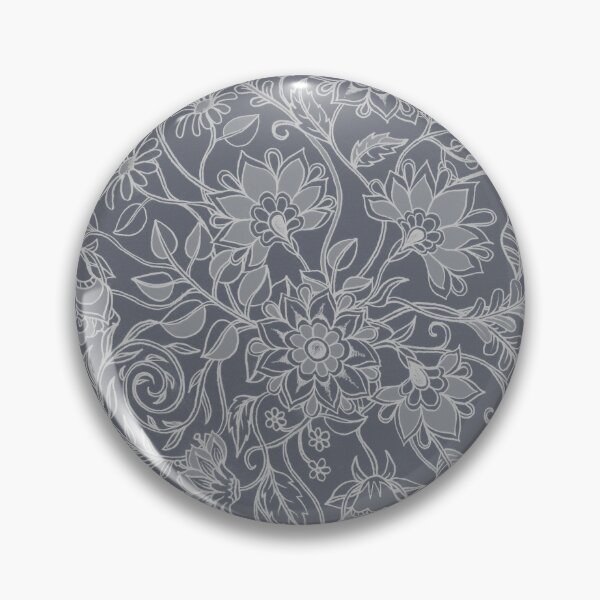 Item preview, Jacobean-Inspired Light on Dark Grey Floral Doodle designed and sold by micklyn.