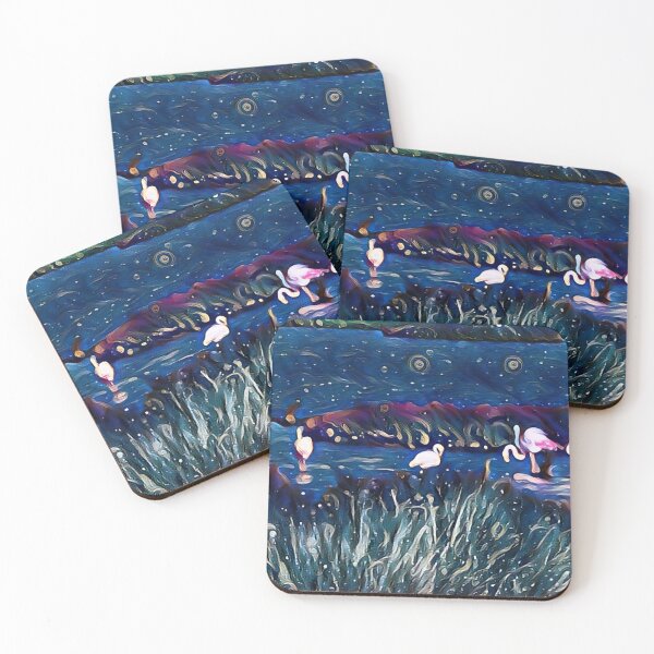 Item preview, Flamingos - midnight designed and sold by shiroi-okami.