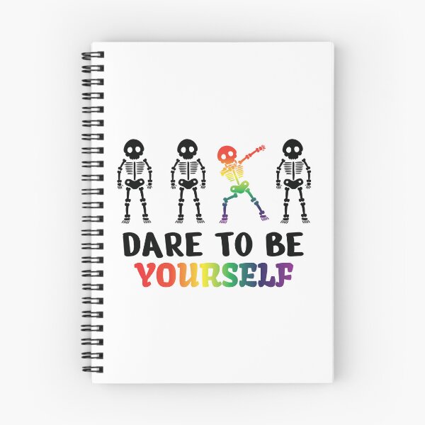 Item preview, Dare To Be Yourself, Cute Skeleton LGBT Pride Unisex Gift, Equality Rainbow Flag Clothes designed and sold by praewapy.
