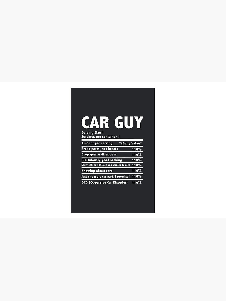"Car Guy Nutrition Label" Coffee Mug for Sale by NisaDesignCo Redbubble