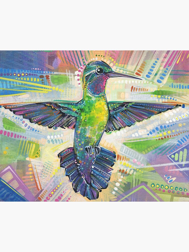 Warrior (Purple-throated mountaingem hummingbird) painting - 2016 by gwennpaints