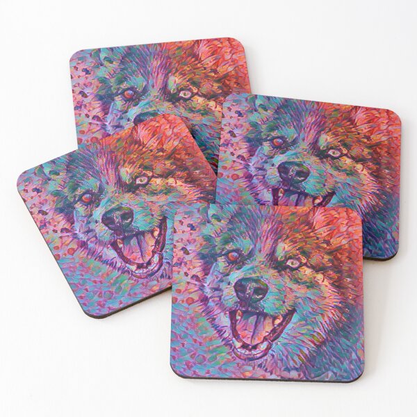 Item preview, A watercolour husky art design, Colourful husky. Husky art. Siberian Husky art. Pink siberian husky. designed and sold by Doggymadness.