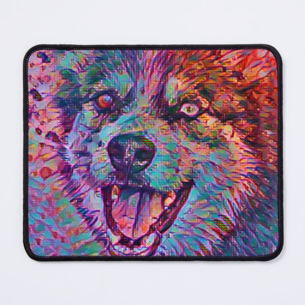 Item preview, A watercolour husky art design, Colourful husky. Husky art. Siberian Husky art. Pink siberian husky. designed and sold by Doggymadness.