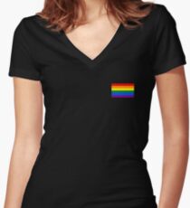 Gay Pride Flag - Minimalist T-Shirt Women's Fitted V-Neck T-Shirt