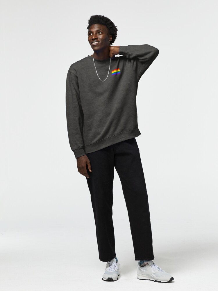 Thumbnail 3 of 7, Pullover Sweatshirt, Gay Pride Flag - Minimalist T-Shirt designed and sold by camdoesdesign.