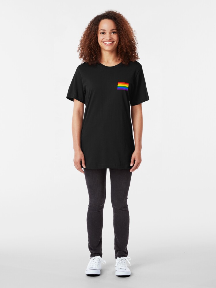 Alternate view of Gay Pride Flag - Minimalist T-Shirt Slim Fit T-Shirt