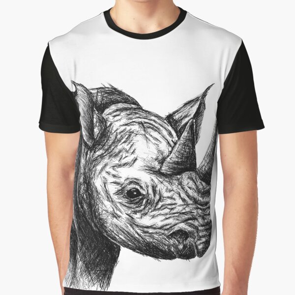 Rhino Sketch Graphic T-Shirt