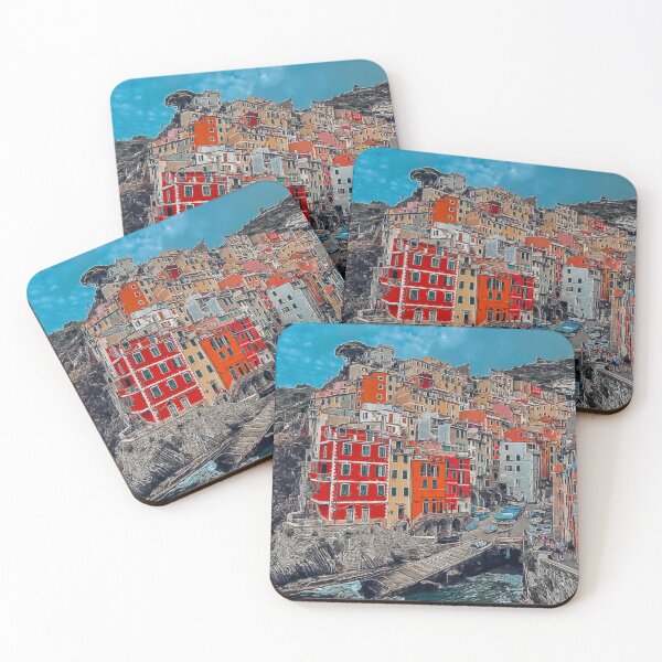 Item preview, Beautiful View Manarola Cinque Terre Northern Italy, Manarola Cinque Terre Painting Art, Architecture Manarola Cinque Terre Aesthetic Wallpaper, Cinque Terre Italy Manarola Cityscape Village  designed and sold by Trendymotion.