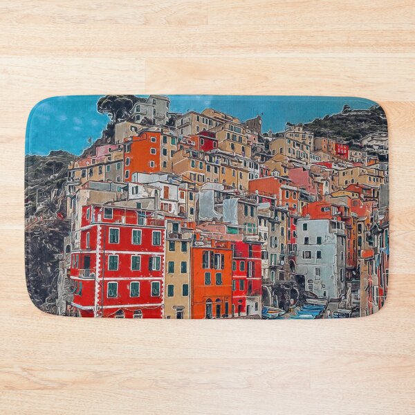 Item preview, Beautiful View Manarola Cinque Terre Northern Italy, Manarola Cinque Terre Painting Art, Architecture Manarola Cinque Terre Aesthetic Wallpaper, Cinque Terre Italy Manarola Cityscape Village  designed and sold by Trendymotion.