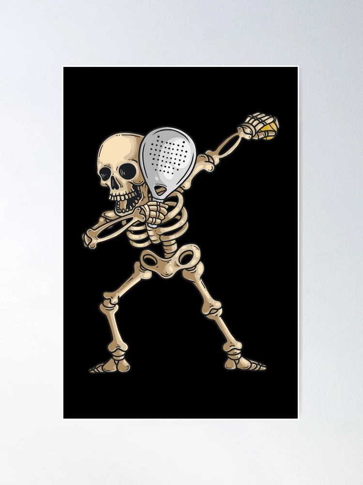 Padel Dabbing Skeleton Halloween with Paddle Tennis Racket