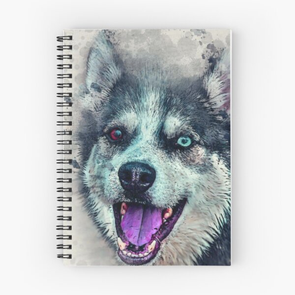 Item preview, A watercolour husky art design. colorful husky. siberian husky art. designed and sold by Doggymadness.
