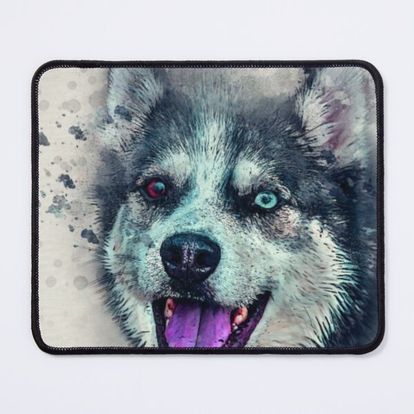 Item preview, A watercolour husky art design. colorful husky. siberian husky art. designed and sold by Doggymadness.