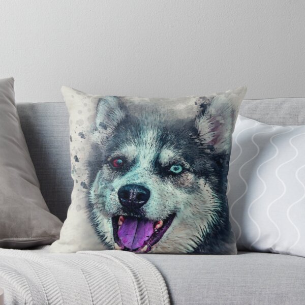 Item preview, A watercolour husky art design. colorful husky. siberian husky art. designed and sold by Doggymadness.