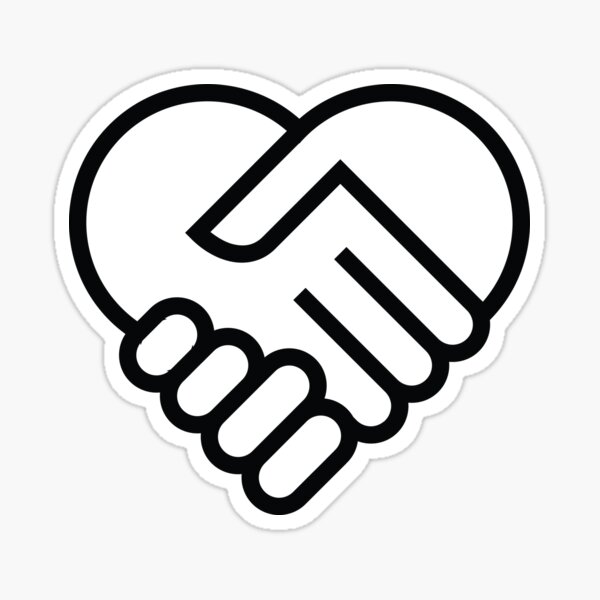 Handshake gesture chalk icon. Shaking hands emoji. Friends meeting