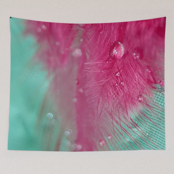 Item preview, Abstract pink feathers with water drops designed and sold by Photostacia.
