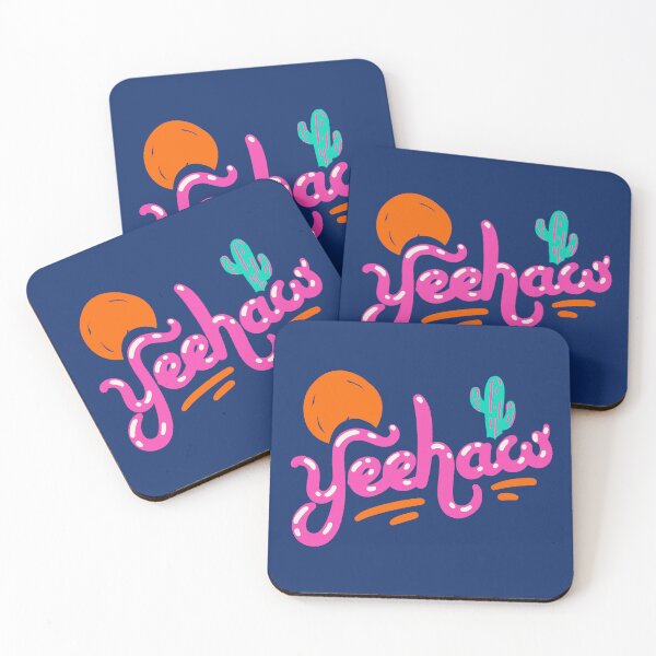 Item preview, Copy of YEEHAW | Pink 90s Style Colorful Cowboy Space Cowgirl Neon Sunset Sun Cactus Rodeo Aesthetic | HOWDY Y'ALL | Blue Background designed and sold by PEARROT.