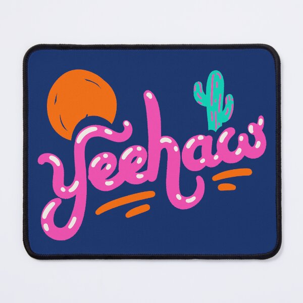 Item preview, Copy of YEEHAW | Pink 90s Style Colorful Cowboy Space Cowgirl Neon Sunset Sun Cactus Rodeo Aesthetic | HOWDY Y'ALL | Blue Background designed and sold by PEARROT.