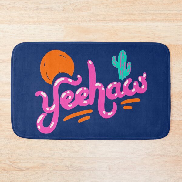 Item preview, Copy of YEEHAW | Pink 90s Style Colorful Cowboy Space Cowgirl Neon Sunset Sun Cactus Rodeo Aesthetic | HOWDY Y'ALL | Blue Background designed and sold by PEARROT.