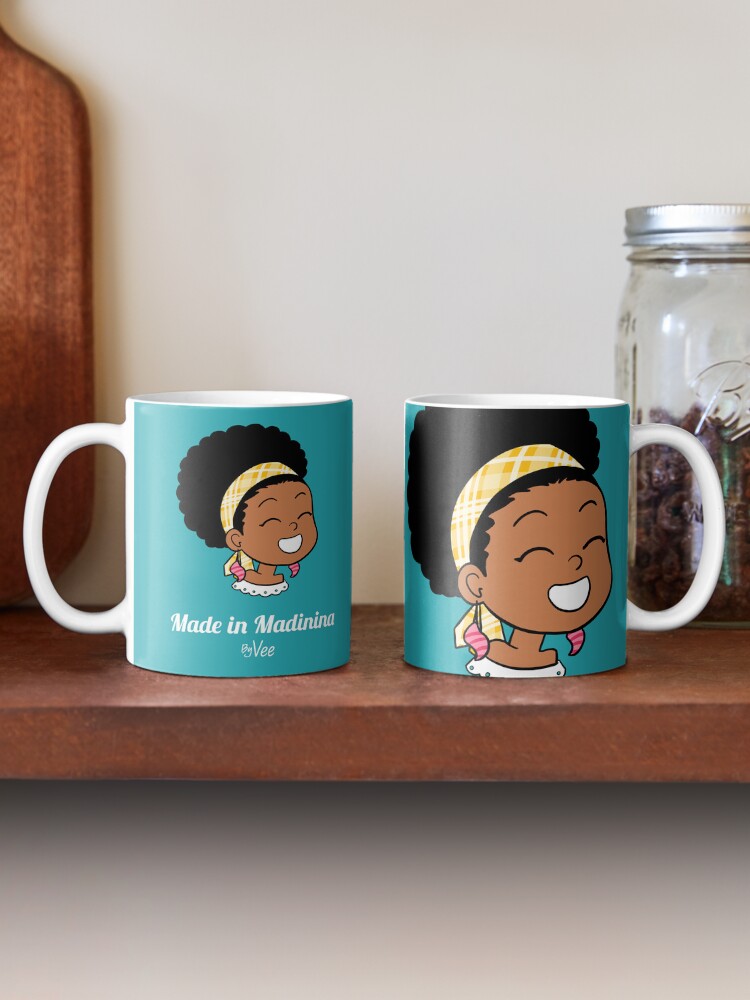 Aperçu 2 sur 6. Mug à café avec l'œuvre Little Girl from Martinique créée et vendue par vee-madinina.