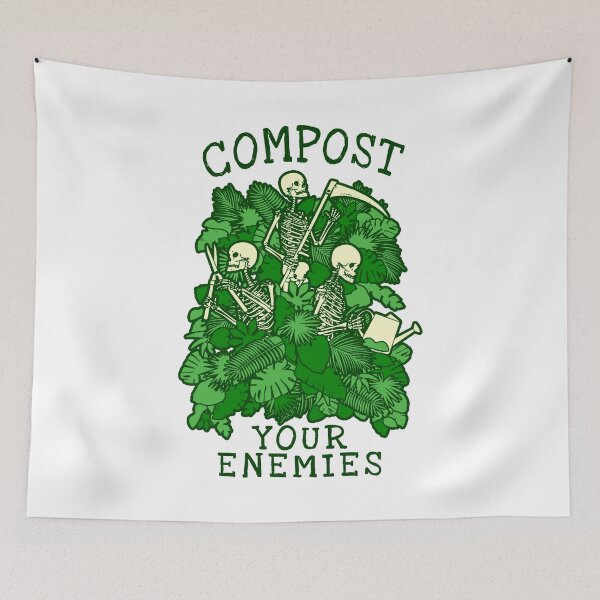 Item preview, Compost Your Enemies Funny Gardening Goth Skeleton Gardener designed and sold by GrandeDuc.