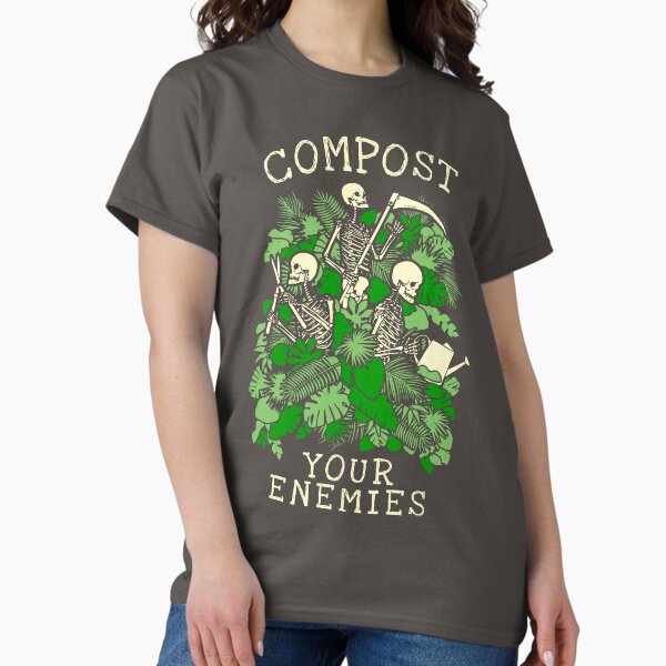 Item preview, Compost Your Enemies Funny Gardening Goth Skeleton Gardener designed and sold by GrandeDuc.
