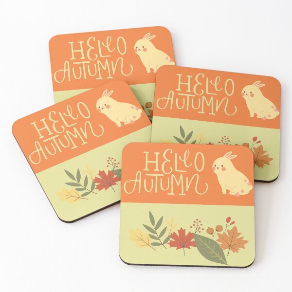 Item preview, Hello Autumn sticker with Rabbit designed and sold by trendingatees.