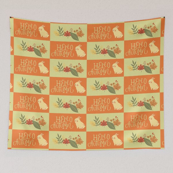 Item preview, Hello Autumn sticker with Rabbit designed and sold by trendingatees.