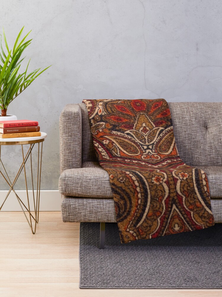 Alternate view of Vintage Paisley Like Pattern Throw Blanket