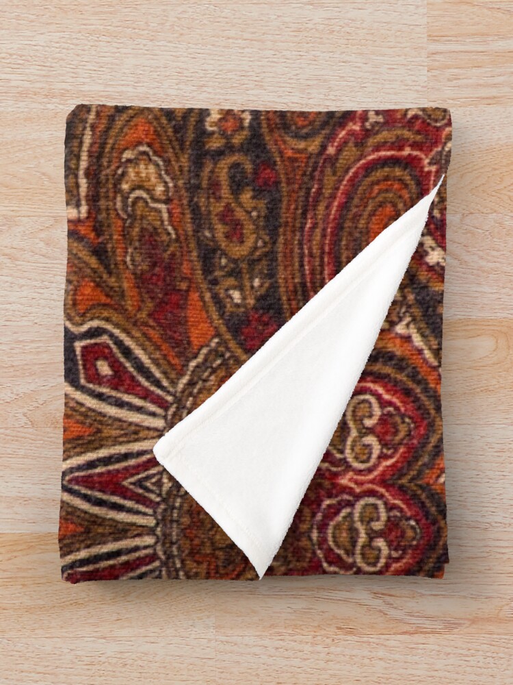 Alternate view of Vintage Paisley Like Pattern Throw Blanket