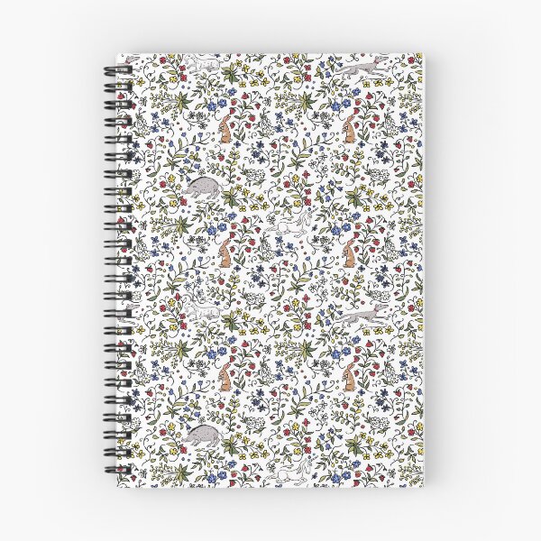 Item preview, Medieval Animals Mille Fleurs Pattern with White Background designed and sold by LeopardyNonsense.