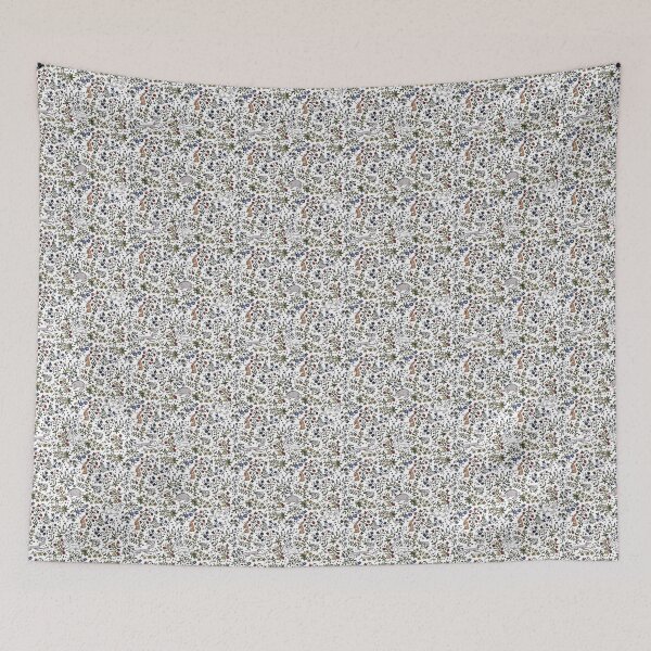 Item preview, Medieval Animals Mille Fleurs Pattern with White Background designed and sold by LeopardyNonsense.