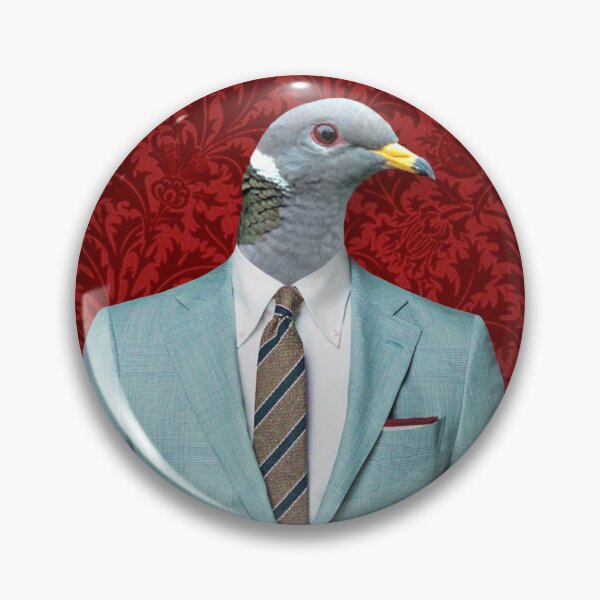 Item preview, Red Pigeon Man in Vintage Frame designed and sold by FaceTheStrange.
