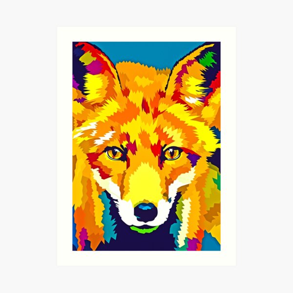 Rainbow Fox Art Print