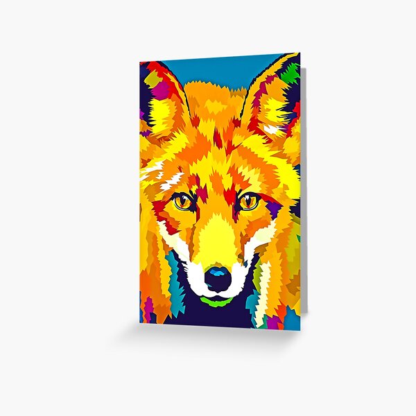 Rainbow Fox Greeting Card