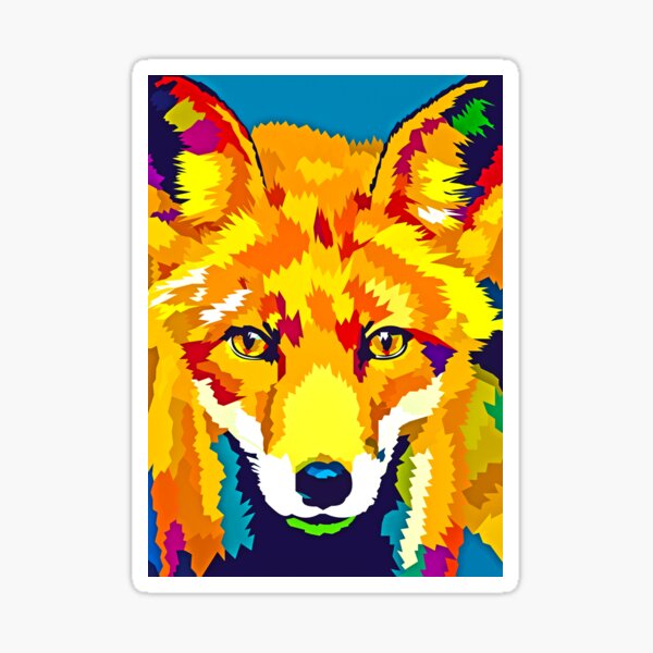 Rainbow Fox Sticker