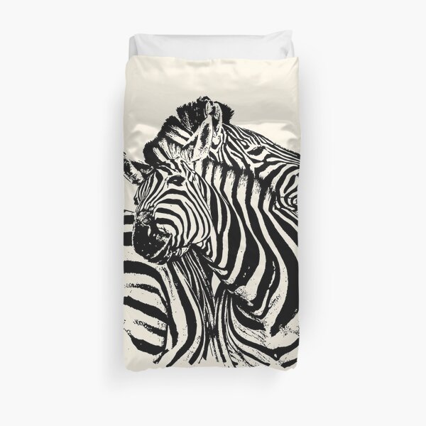 Affectionate Zebras | African Wildlife Duvet Cover