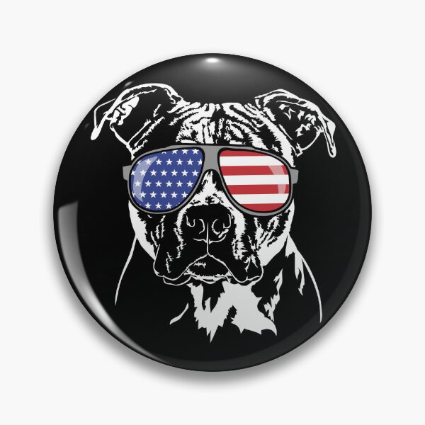 Item preview, American Pitbull Terrier American Flag Sunglasses Patriotic Dog designed and sold by dogarts.