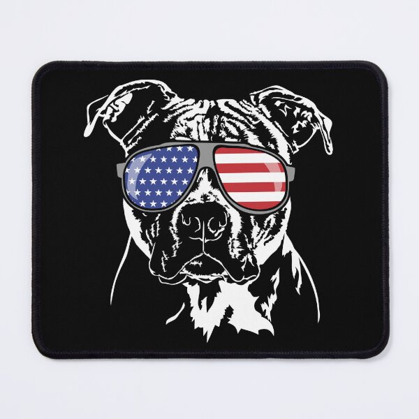 Item preview, American Pitbull Terrier American Flag Sunglasses Patriotic Dog designed and sold by dogarts.