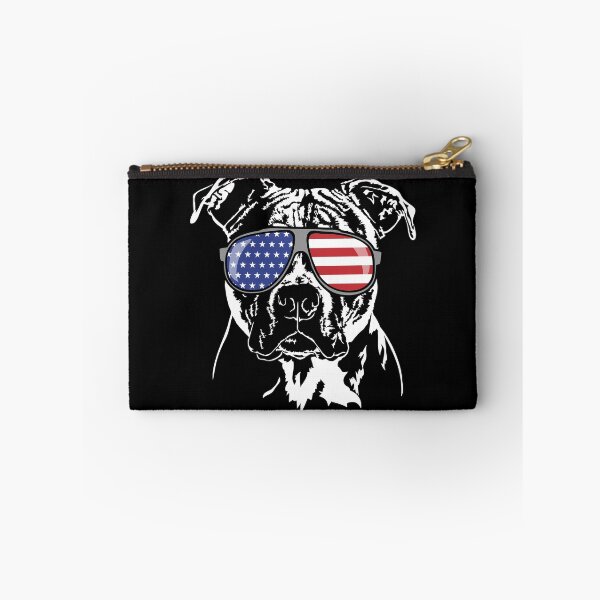Item preview, American Pitbull Terrier American Flag Sunglasses Patriotic Dog designed and sold by dogarts.