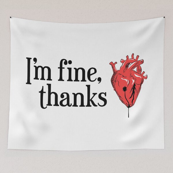 Item preview, i'm fine, thanks. Broken heart. Card with heart. designed and sold by DALIO666.