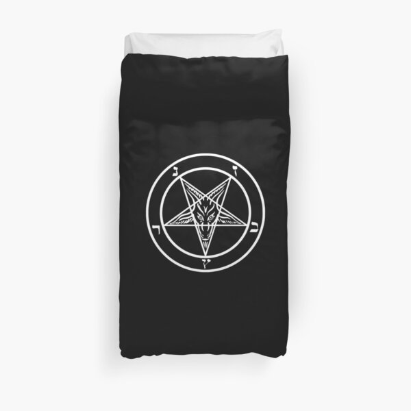 Inverted Pentagram with Sigil of Baphomet Goat Head Duvet Cover