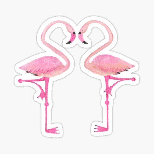 Cute Pink Flamingos Sticker