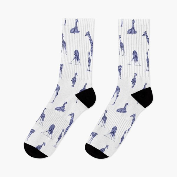 Item preview, Giraffe and giraffes pattern - blue colorized version designed and sold by SylvieG18.