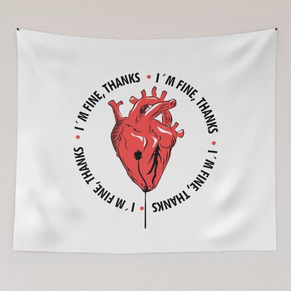 Item preview, i'm fine, thanks. Broken heart. Card with heart. designed and sold by DALIO666.