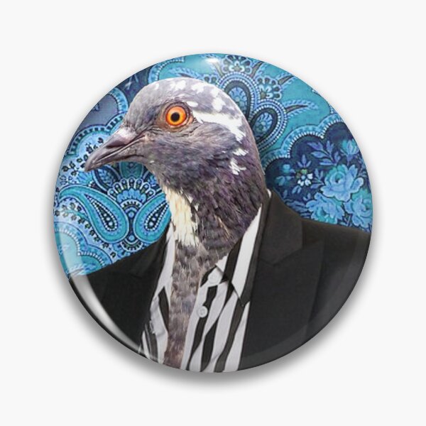 Item preview, Blue Pigeon Lady in Vintage Frame designed and sold by FaceTheStrange.