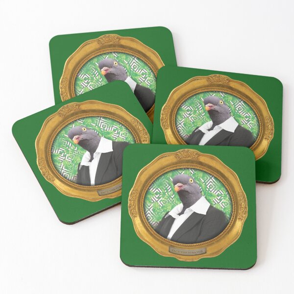 Item preview, Green Pigeon Lady in Vintage Frame designed and sold by FaceTheStrange.