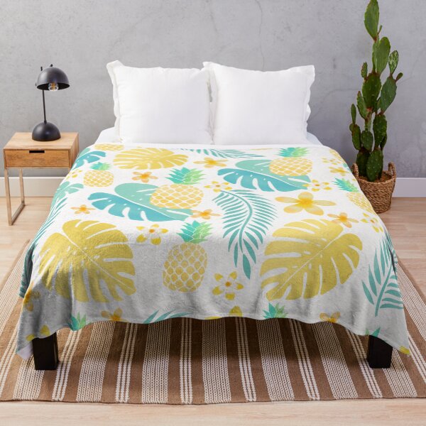 Item preview, Aloha, Pineapples, Palm Leaves, Monstera and Exotic Flowers designed and sold by Sandra Brezina.