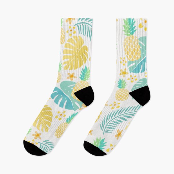 Item preview, Aloha, Pineapples, Palm Leaves, Monstera and Exotic Flowers designed and sold by Sandra Brezina.